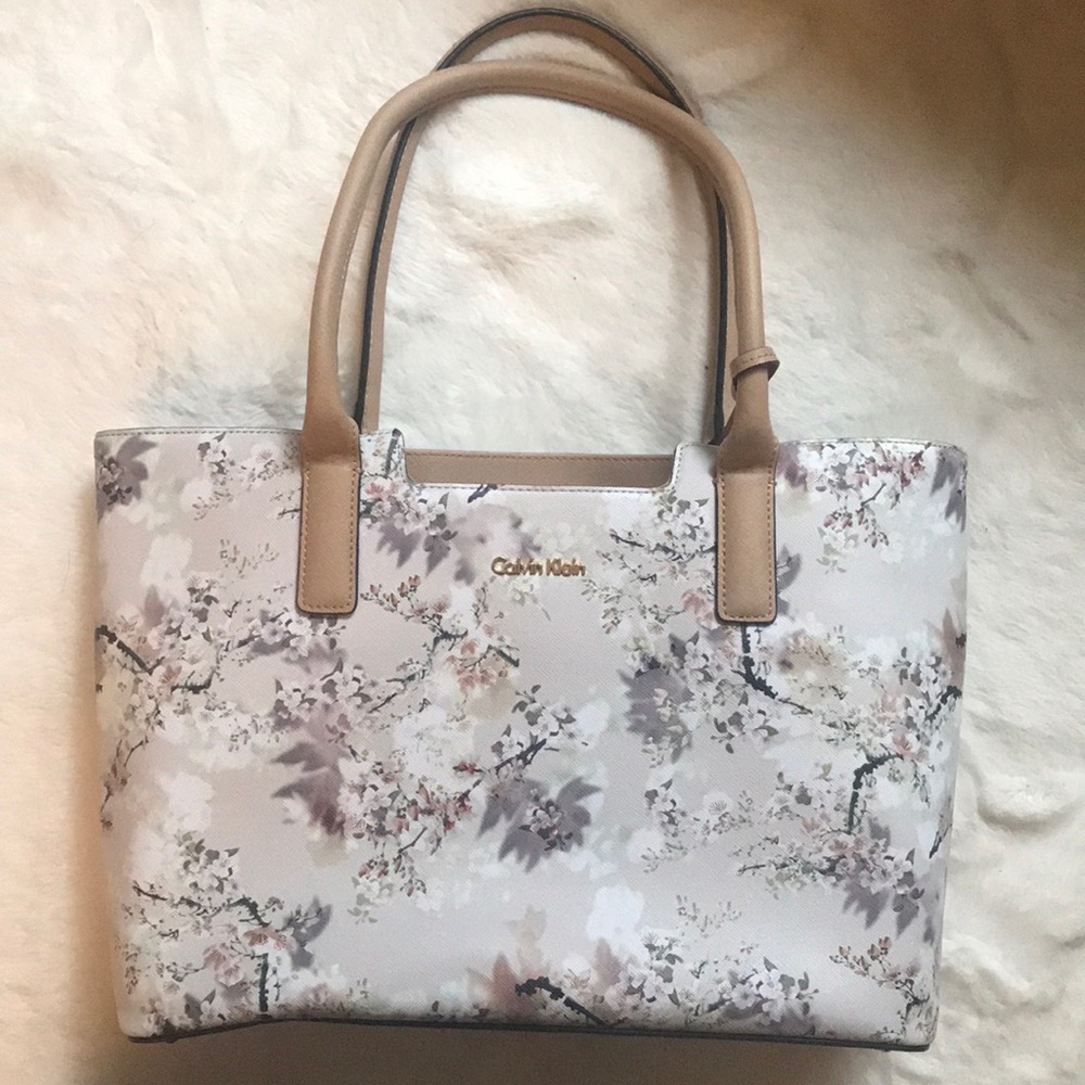 Calvin Klein Saffiano Cherry Blossom Tote Bag